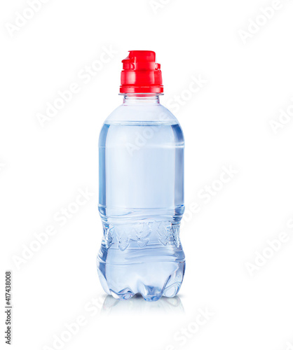 Plastic bottle of still clean water isolated on white background 