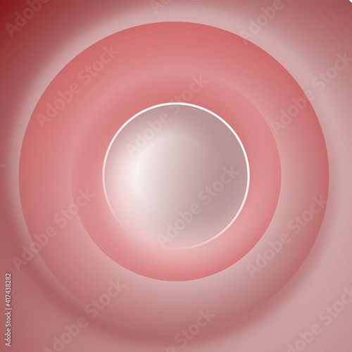 Circular color gradient. Shades of red and white. Unusual minimalistic background. Cover design, banner. EPS vector.