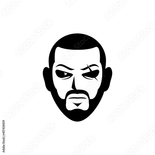 Portrait of a man with  an incision in the eye 
