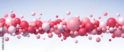 Abstract composition with flying balls in different sizes vector background