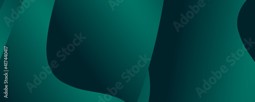 High contrast black and green glossy wave curve technology business stripes. Abstract tech graphic banner design. Vector corporate background for wide banner