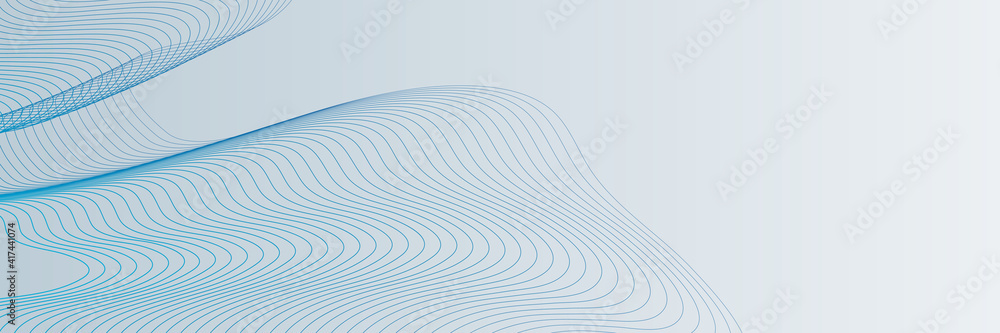 Modern technology business blue wave lines on white background ...