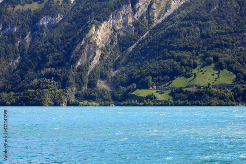 On the edge of Lake Lucerne is a mountain © marek_usz