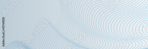 Fotografie, Obraz Blue wave lines on white background
