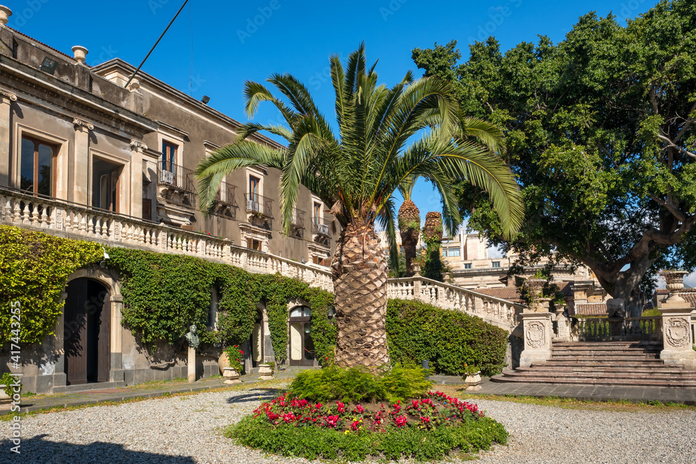 Villa Cerami garden in Catania, Sicily, Italy.