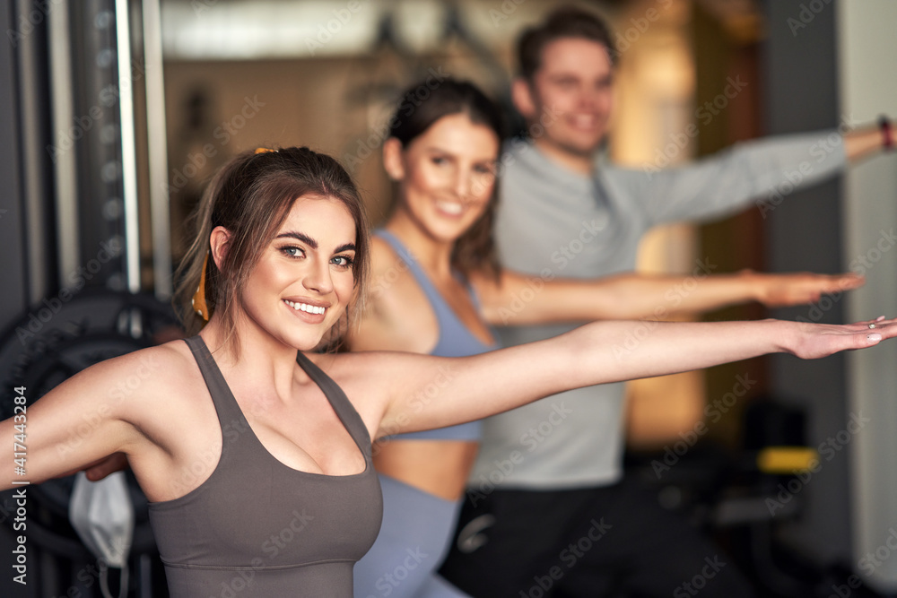 Group of people working out in a gym