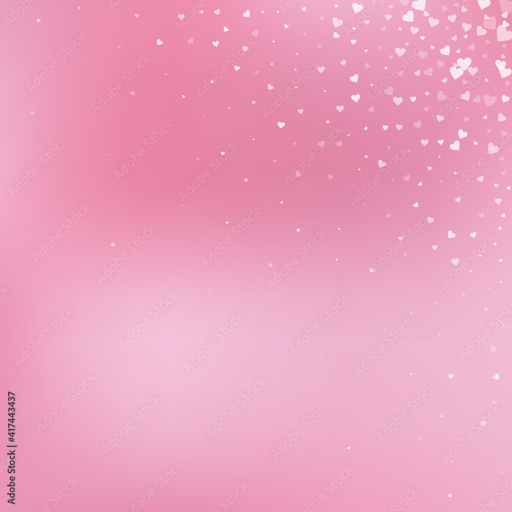 White heart love confettis. Valentine's day corner White heart love confettis. Valentine's day corner
