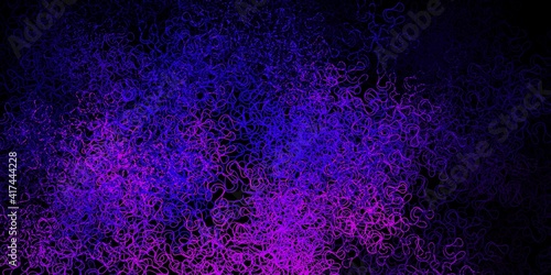 Dark purple, pink vector backdrop with curves.