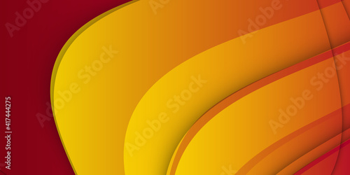 Modern yellow red orange fire abstract background with wave curve geometric shapes. Burning fire flames. Abstract background. Modern pattern. Vector illustration for design.
