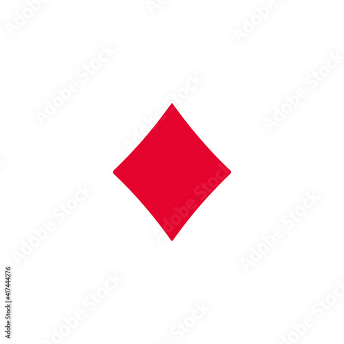 Diamonds suit icon vector on white background. Playing cards symbol.