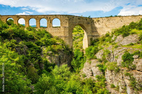 Incesu aqueduct, crystal glass terrace, slap canyon in Safranbolu, a tourism city.