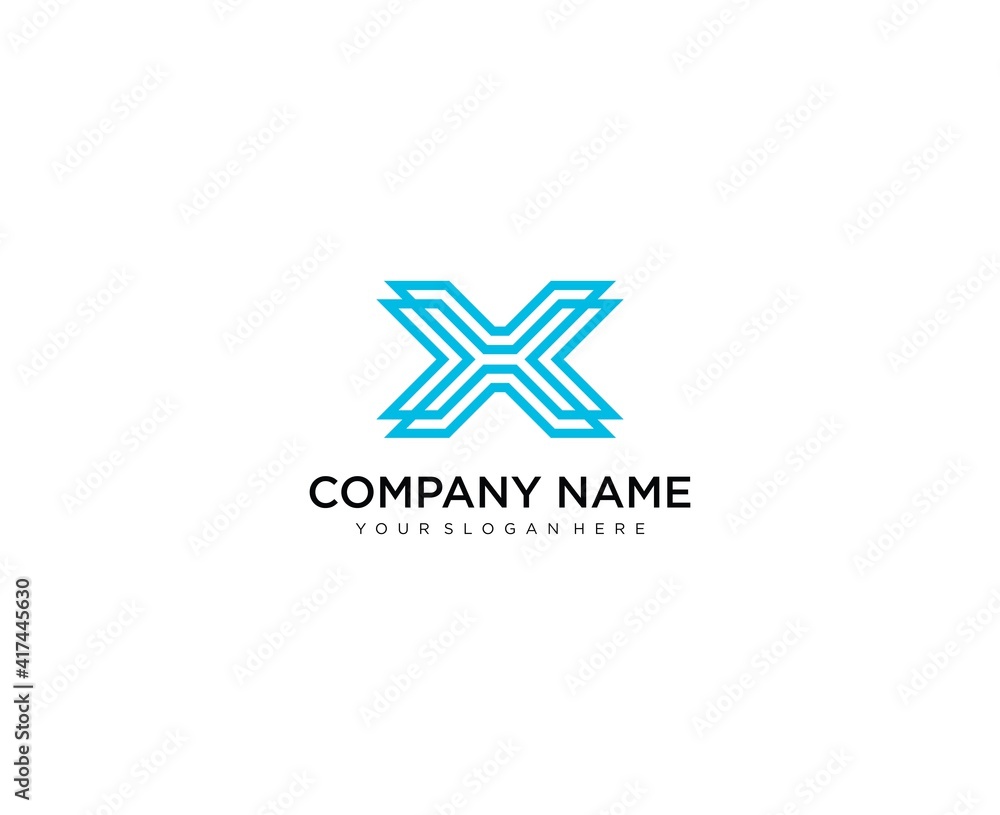 X lettering logo design. Creative minimal monochrome monogram symbol. Universal elegant vector sign design. Premium business logo type. Graphic alphabet symbol for company business identity