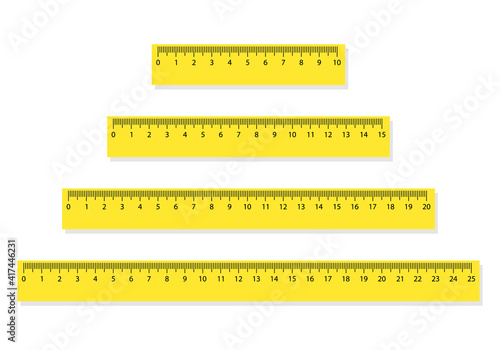 Rulers . Measuring scal. Flat Design. Vector Illustration