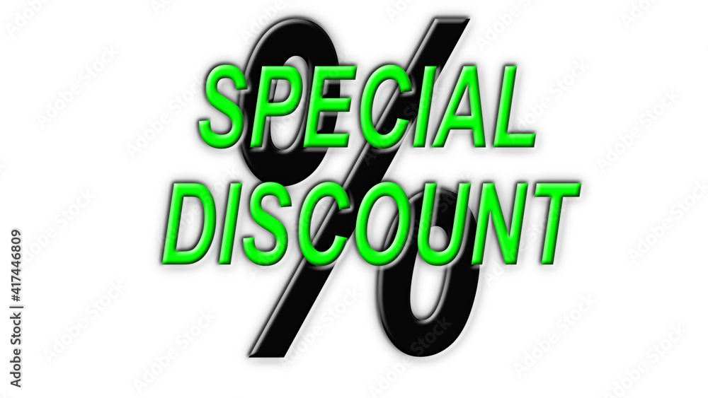 Fototapeta premium green special offer percent symbol