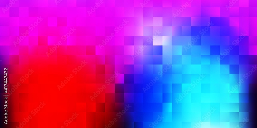 Light blue, red vector pattern with rectangles.