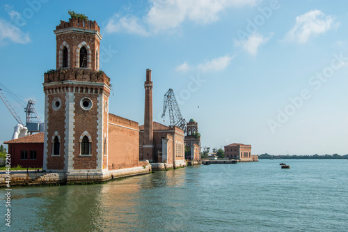 The Venice Arsenal, ancient shipyard, in the city of Venice, Italy, Europe