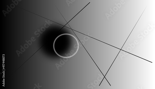 abstract black and white gradient background with lines and circles business card template 