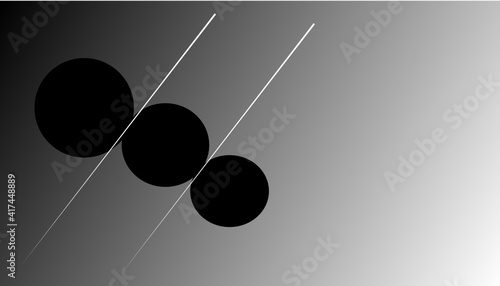 black and white background with circles abstract business card template 
