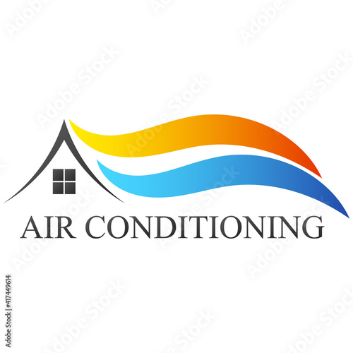 House air conditioning cooling and heating air circulation symbol