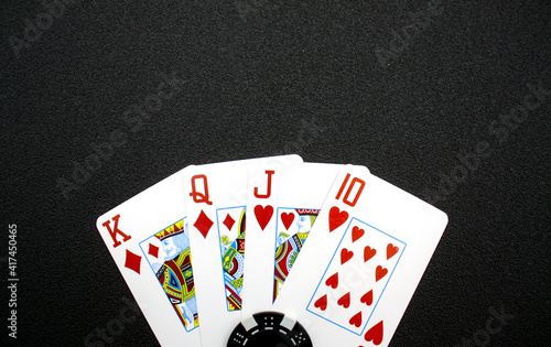 Pot limit omaha poker (PLO), strong starting-hand, double suited rundown