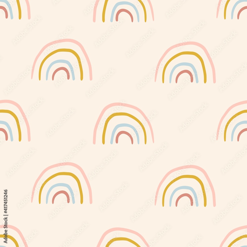 Seamless pattern with hand drawn rainbows Seamless pattern with hand drawn rainbows