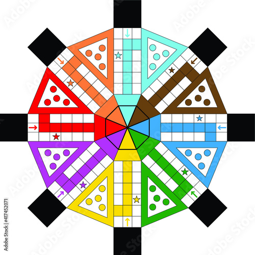 Ludo Game Board for 8 player game, Latest concept 