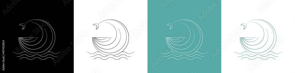 вок
Vector set of abstract logo design in simple linear style. Abstract emblem of whale and sea waves. Simple whale logo design circular. Symbols for store, market, a seafood restaurant, tattoo studi вок
Vector set of abstract logo design in simple linear style. Abstract emblem of whale and sea waves. Simple whale logo design circular. Symbols for store, market, a seafood restaurant, tattoo studi