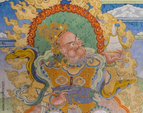 bhuddist Paintings at the Kurjee Zangdopelri Temple in bhutan