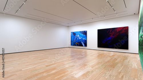 Tableau sur toile Art Museum Gallery Interior Scene. 3D render.