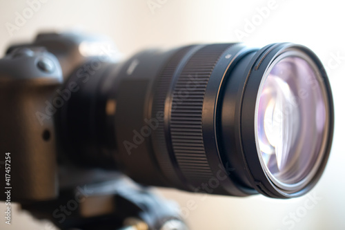 Close up lens of a professional lens for a digital camera.