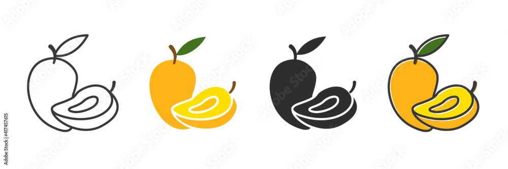 Garden fresh mango icon. mango fruits healthy lifestyle symbol template ...