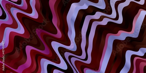 Light Multicolor vector background with curved lines.