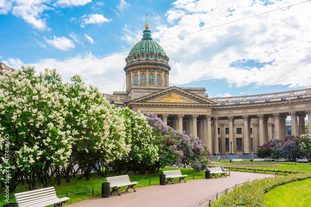 Obraz premium Kazan (Kazansky) cathedral in spring, Saint Petersburg, Russia