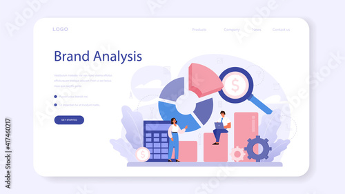Brand web banner or landing page. Marketing strategy and unique design