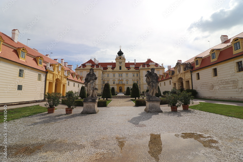 A view to the front square of the castle Valtice, Czech republic