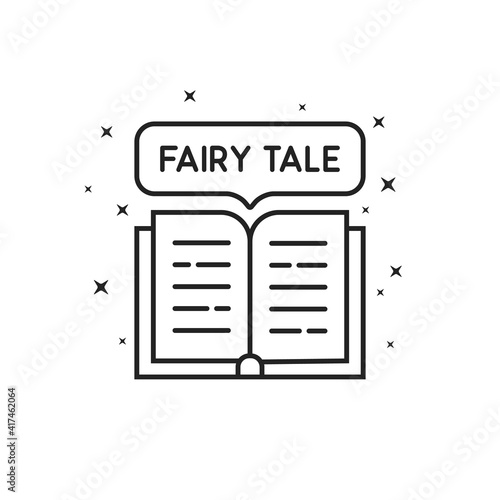 simple thin line fairy tale icon