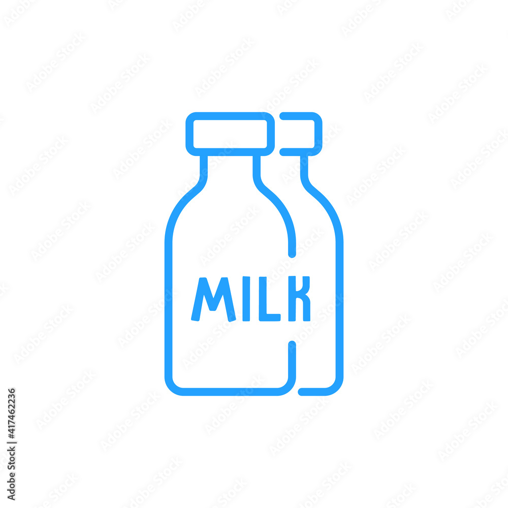 blue thin line bottle of milk icon blue thin line bottle of milk icon