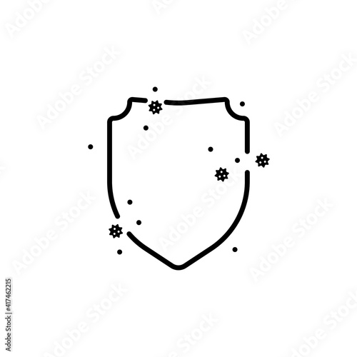 thin line shield like bad immunity icon