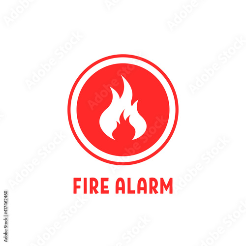 red round badge like fire alarm icon