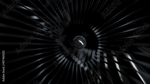 Dark abstract background. Core, center, essence, point, concept. Computer generated image, render.