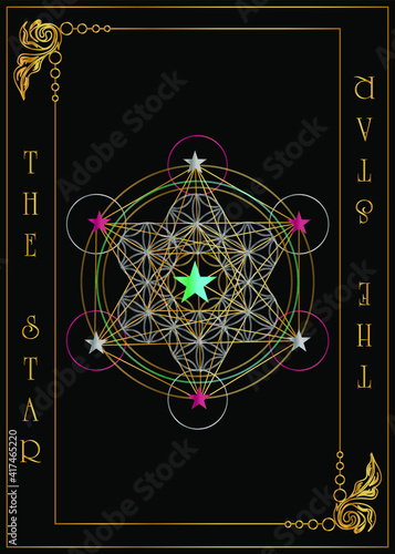 the illustration - card for tarot - The Star Card.