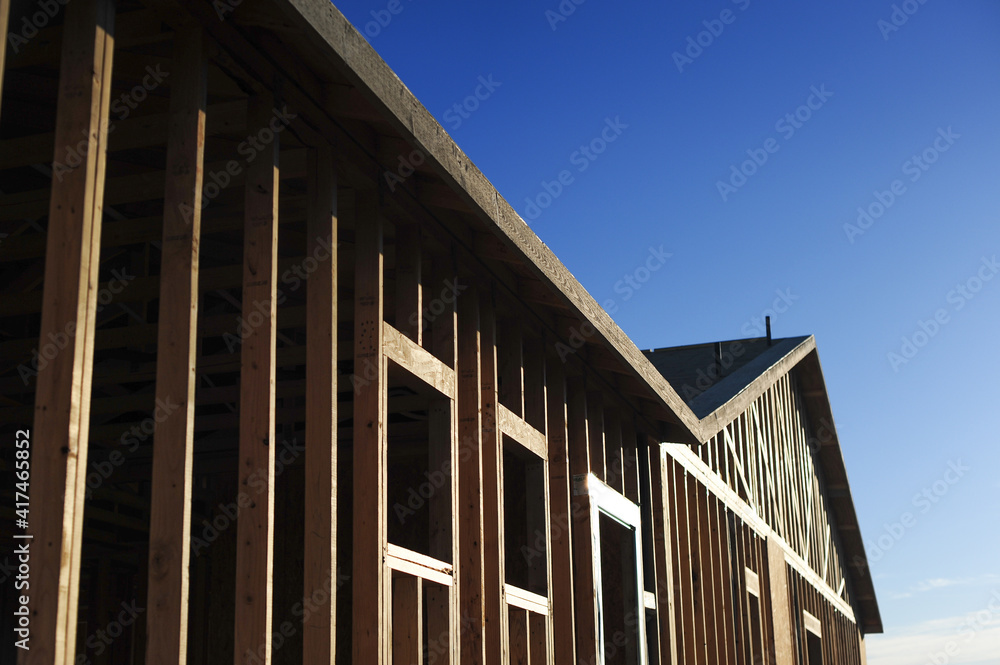Wooden home under construction Wooden home under construction