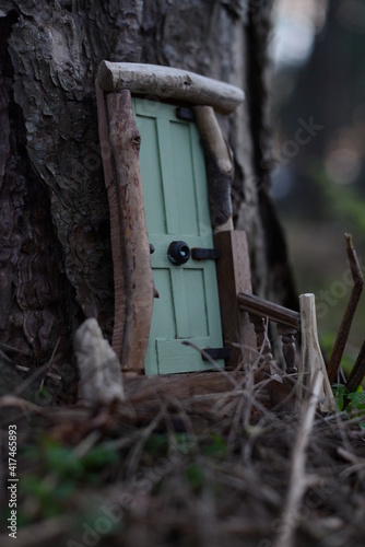Obraz na plátně Fairy Door in the Woods