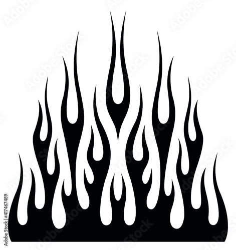 Tribal hotrod muscle car silhouette flame graphic for car hoods and roofs. Ideal for decals, stickers, mask and tattoos too.