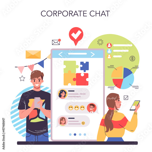 Corporate culture online service or platform. Corporate relations