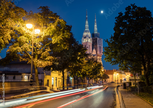 Zagreb under the moon