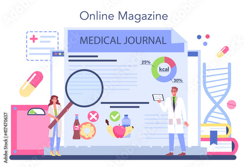 Nutritionist online service or platform. Nutrition therapy with healthy food