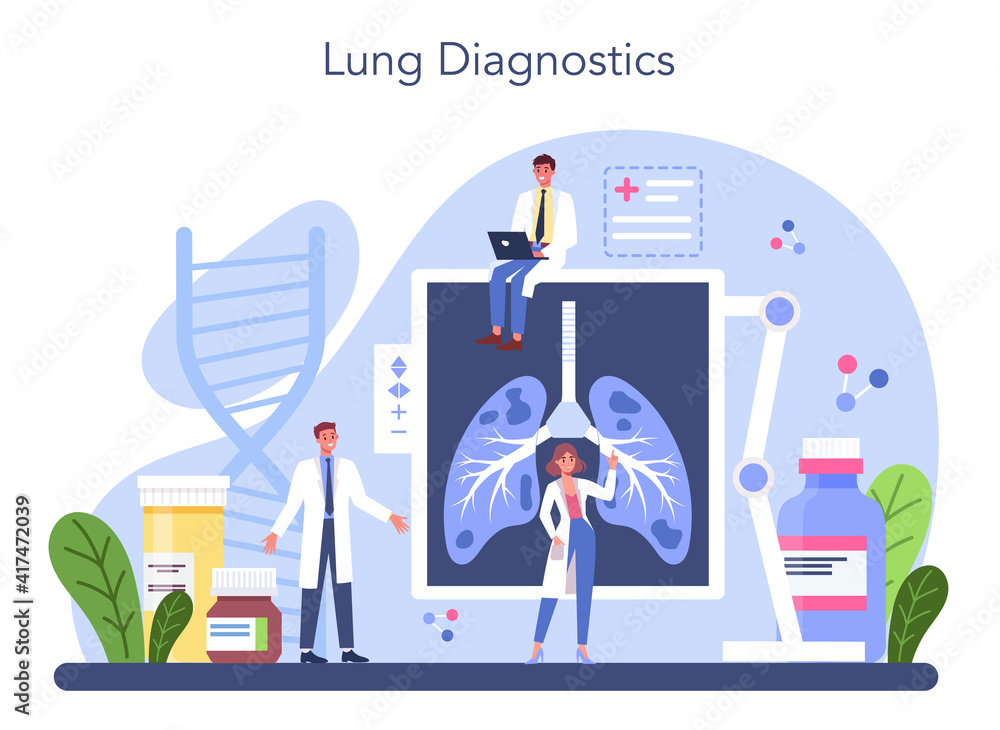 Pulmonologist. Idea of health and medical treatment. Healthy pulmonary
