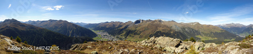 Davos Klosters Switzerland, Seehorn peak, Swiss beautiful landscape nature Panorama Picture