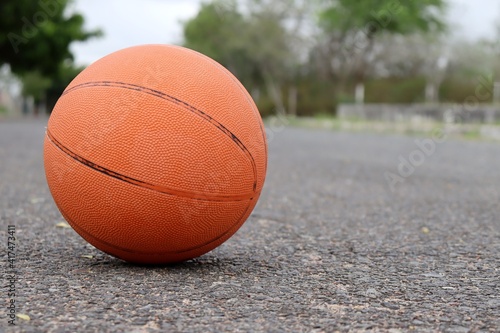 Basketball ball in the middle of the street.  © Brenda Blossom